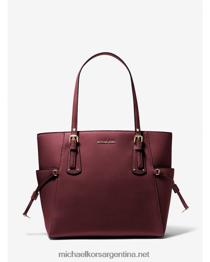 mujer merlot bolso shopper voyager pequeño de piel saffiano Michael Kors T46HB01058