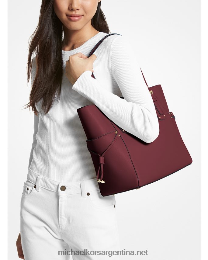 mujer merlot bolso shopper voyager pequeño de piel saffiano Michael Kors T46HB01058