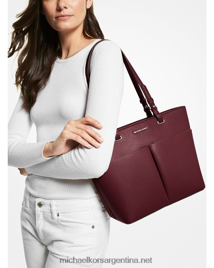 mujer merlot bolso tote Bedford mediano de piel granulada Michael Kors T46HB01162