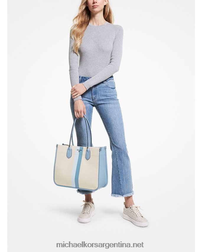 mujer multi cambray bolso shopper Heidi grande de lona con rayas Michael Kors T46HB01182