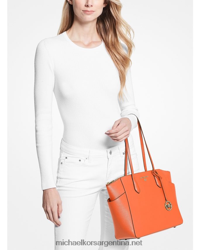 mujer naranja óptica bolso shopper marilyn mediano de piel saffiano Michael Kors T46HB01046