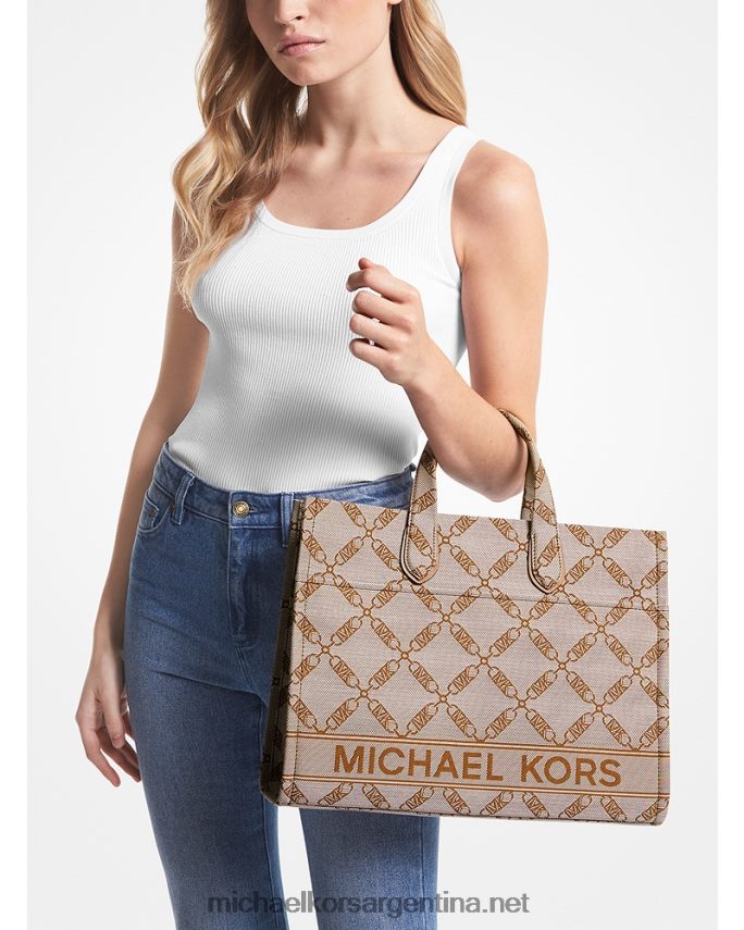 mujer natural/equipaje bolso shopper gigi grande en jacquard con logo imperio Michael Kors T46HB01156
