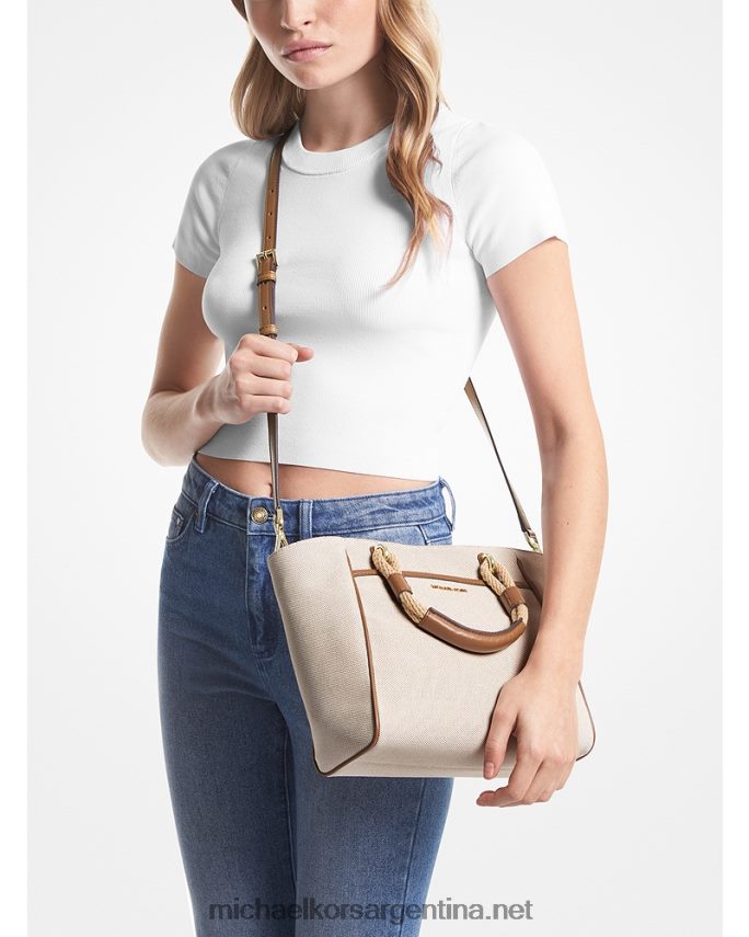 mujer natural/equipaje bolso shopper talia pequeño de lona de algodón Michael Kors T46HB01110