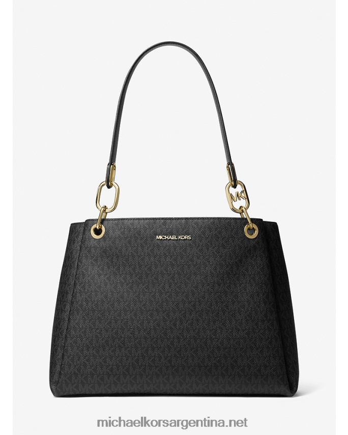 mujer negro bolsa de hombro Trisha grande con logo Michael Kors T46HB01138