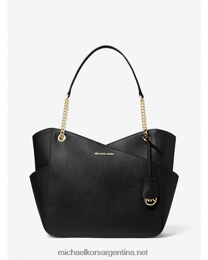 mujer negro bolso de hombro jet set grande de piel saffiano Michael Kors T46HB01119