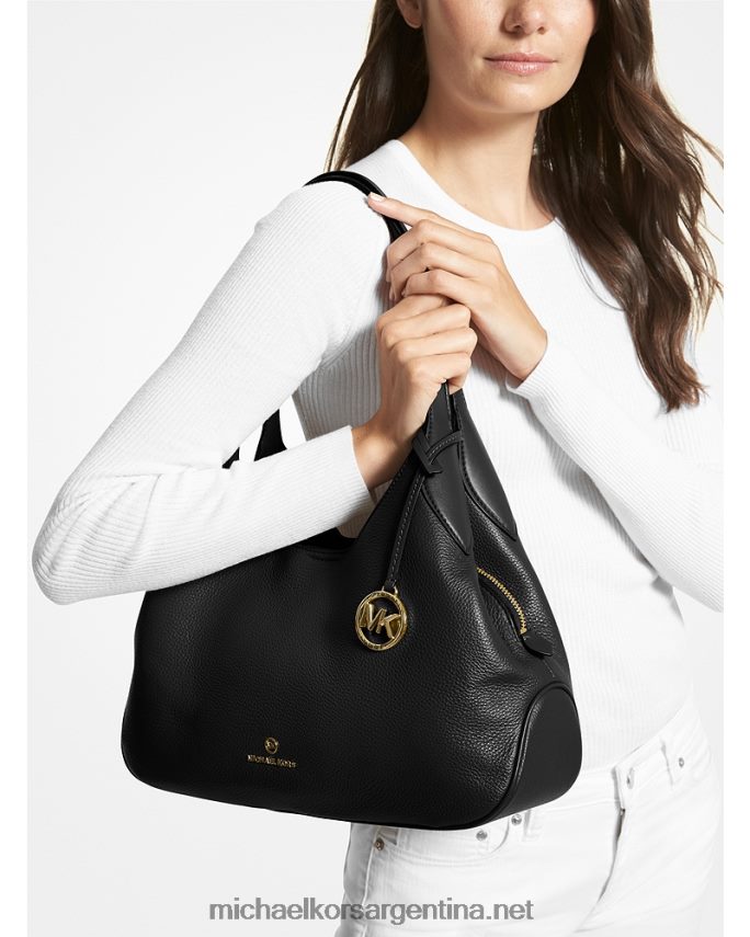 mujer negro bolso de hombro kelsey grande de piel granulada Michael Kors T46HB01137