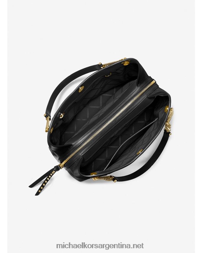 mujer negro bolso de hombro piper grande de piel granulada Michael Kors T46HB01074