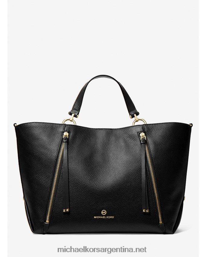 mujer negro bolso shopper brooklyn grande de piel granulada Michael Kors T46HB01191