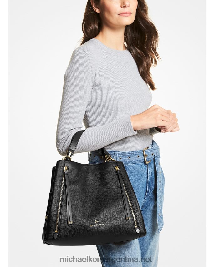 mujer negro bolso shopper brooklyn grande de piel granulada Michael Kors T46HB01191