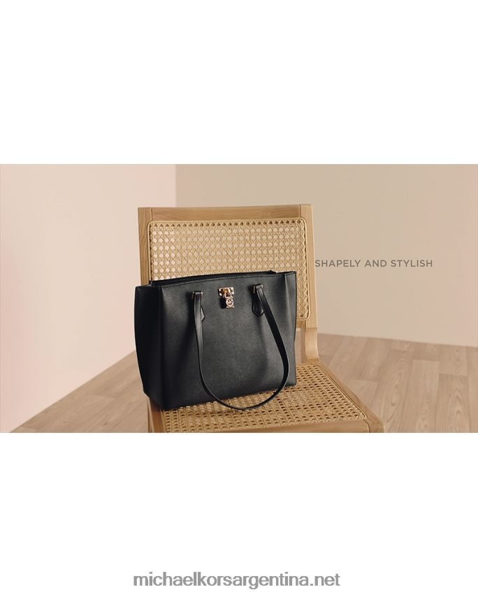 mujer negro bolso shopper ruby ​​grande de piel saffiano Michael Kors T46HB01161