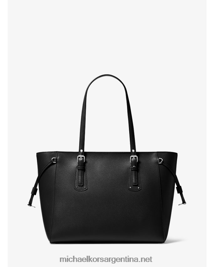 mujer negro bolso shopper voyager mediano de piel flor cruzada Michael Kors T46HB01038