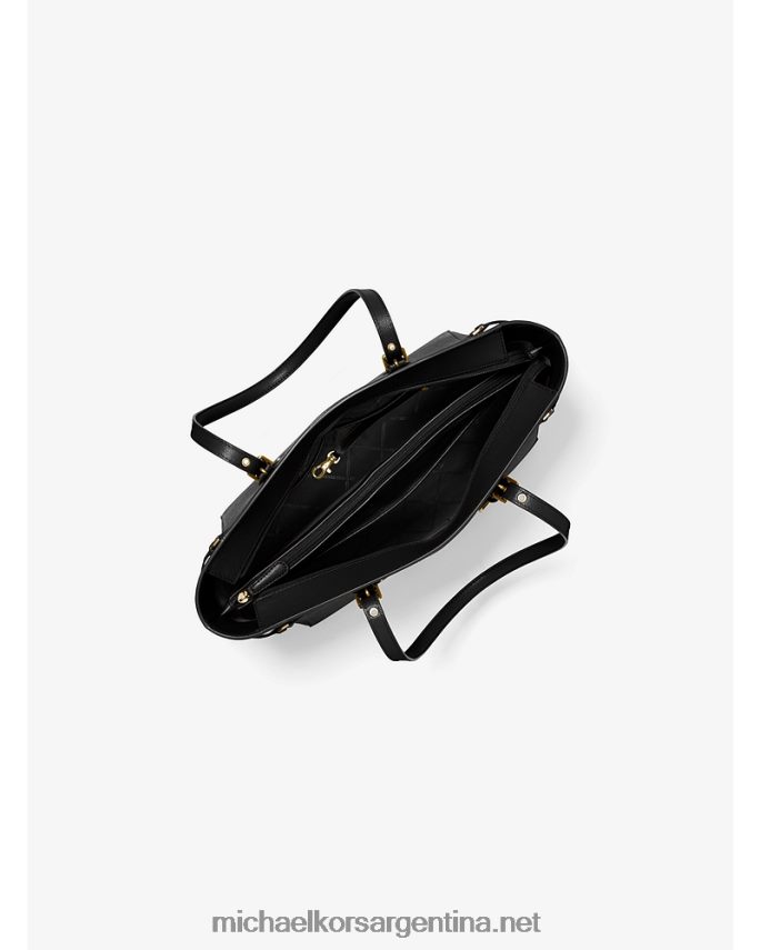 mujer negro bolso shopper voyager mediano de piel flor cruzada Michael Kors T46HB01057