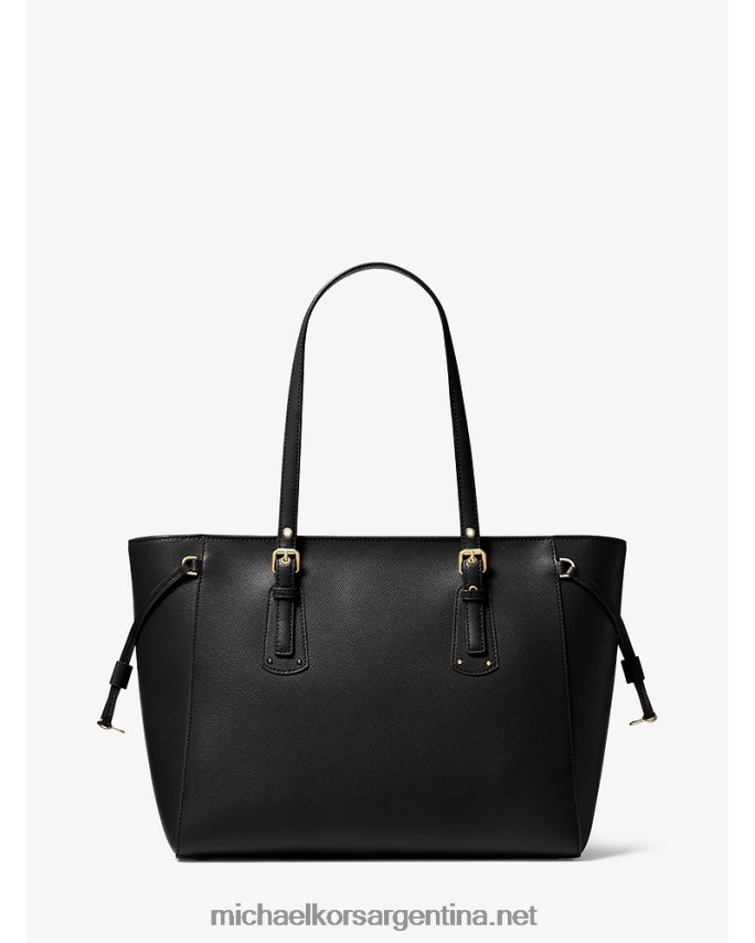 mujer negro bolso shopper voyager mediano de piel flor cruzada Michael Kors T46HB01057