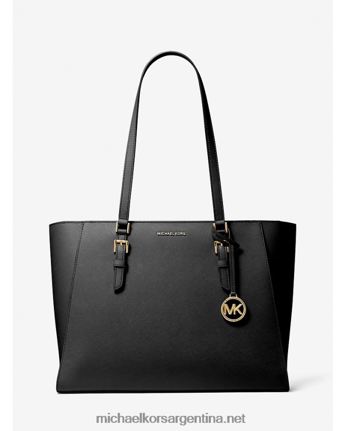 mujer negro bolso tote Sally grande 2 en 1 de piel saffiano y logo Michael Kors T46HB01121