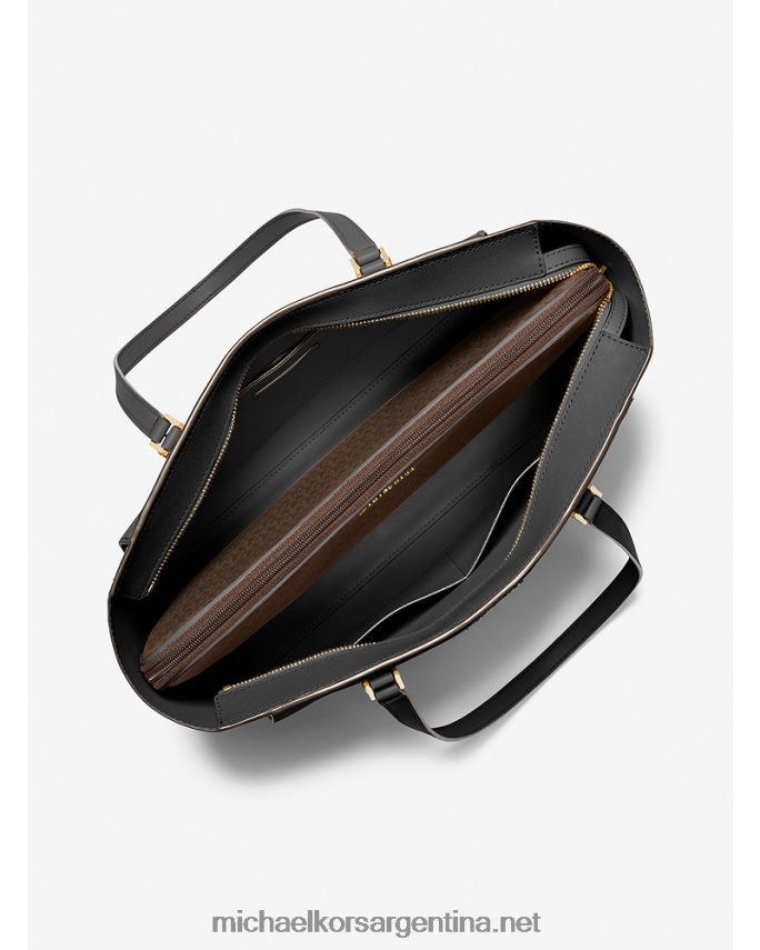 mujer negro bolso tote Sally grande 2 en 1 de piel saffiano y logo Michael Kors T46HB01121