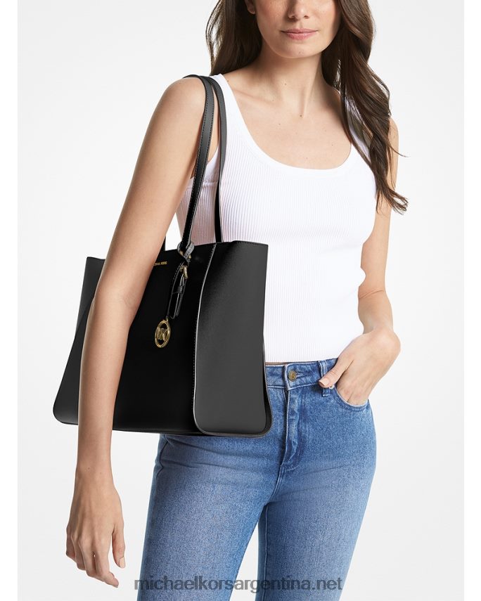 mujer negro bolso tote Sally grande 2 en 1 de piel saffiano y logo Michael Kors T46HB01121