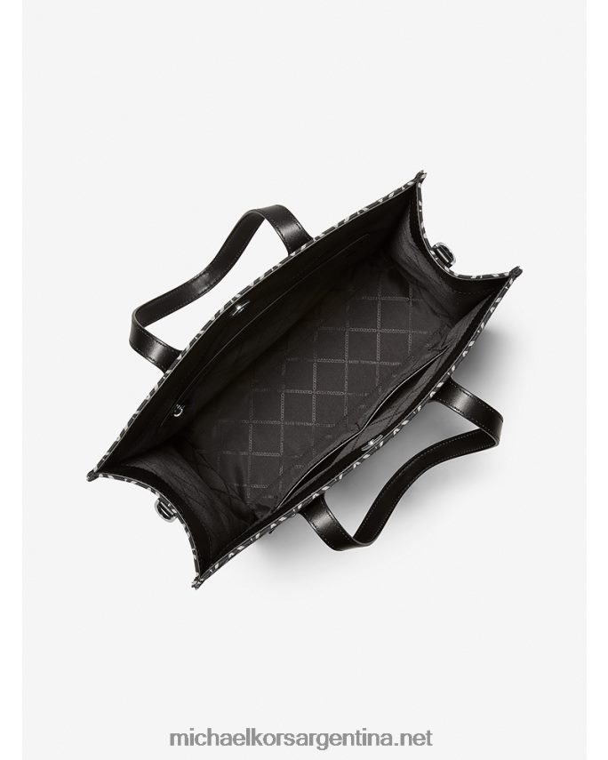 mujer negro/crema claro bolso shopper Kempner grande en jacquard con logo Michael Kors T46HB01088