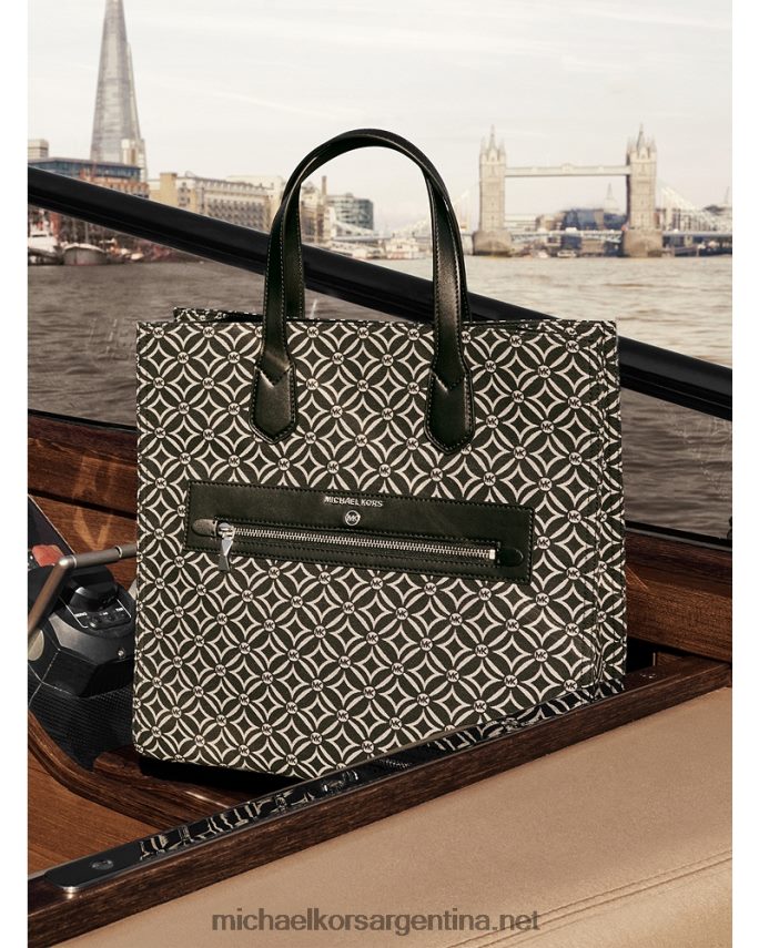 mujer negro/crema claro bolso shopper Kempner grande en jacquard con logo Michael Kors T46HB01088