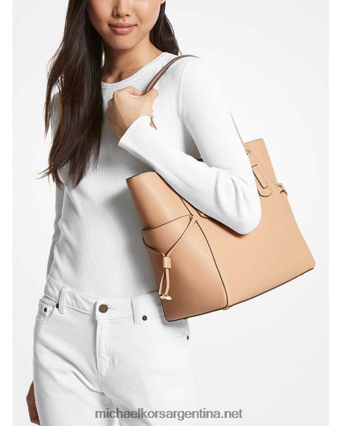 mujer ostra bolso shopper voyager pequeño de piel saffiano Michael Kors T46HB01066