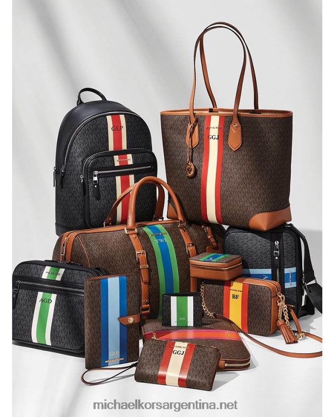 mujer rojo brillante tote eva grande con franja del logo de la firma Michael Kors T46HB01073