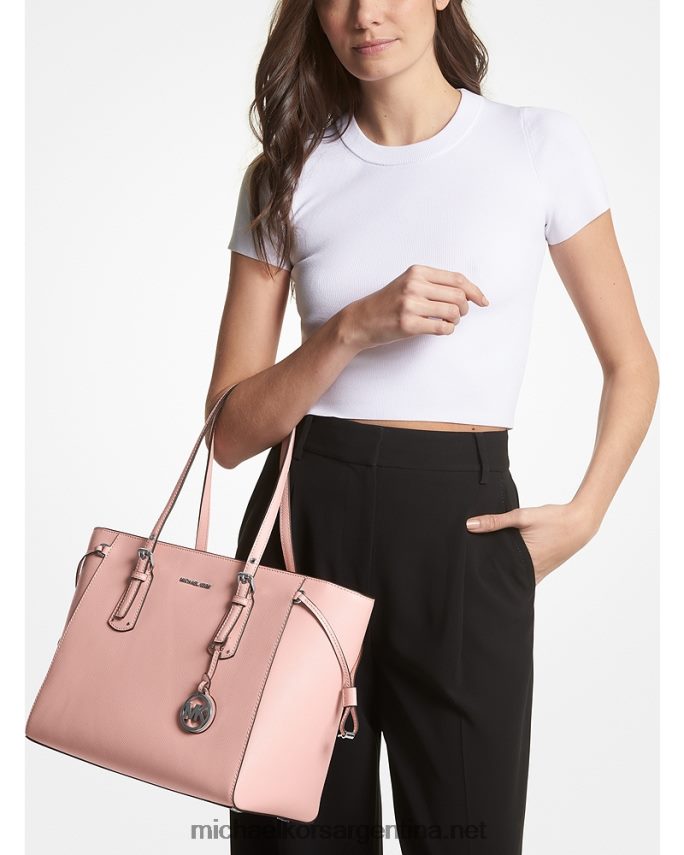 mujer rosa bolso shopper voyager mediano de piel flor cruzada Michael Kors T46HB01035