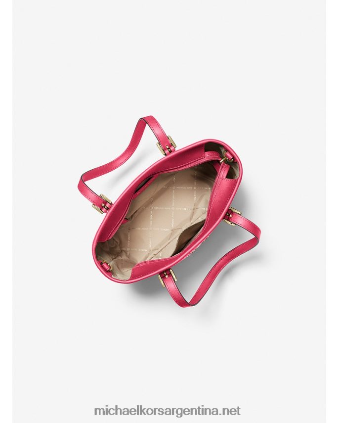 mujer rosa carmín multicolor bolso tote jet set travel extrapequeño con cremallera superior y logo Michael Kors T46HB01106