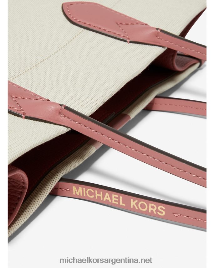 mujer rosa multi bolso shopper Heidi grande de lona con rayas Michael Kors T46HB01183