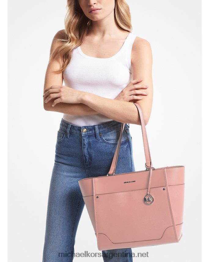 mujer rosa tote harrison grande de piel Michael Kors T46HB01092