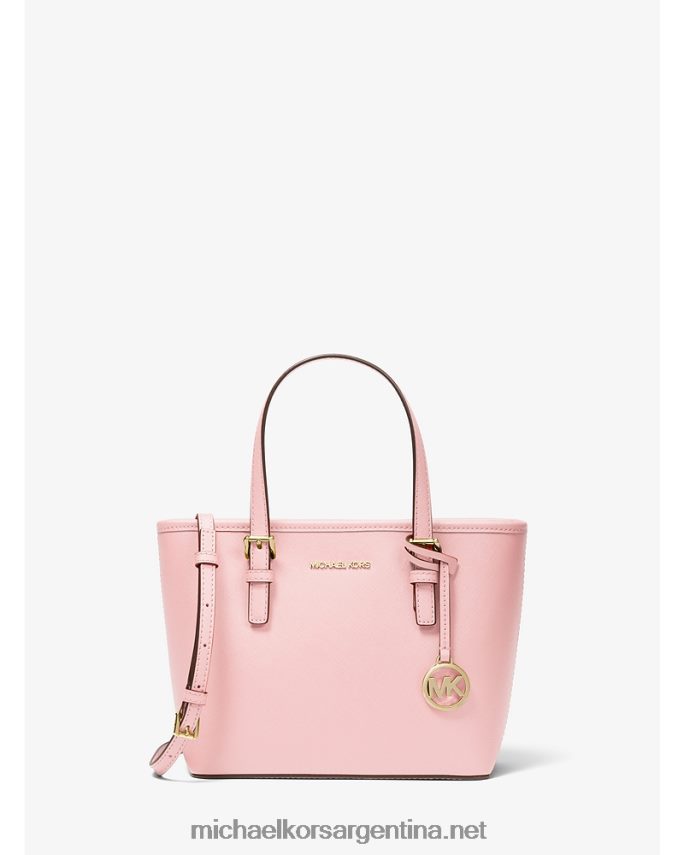 mujer rubor en polvo bolso tote jet set travel extrapequeño de piel saffiano con cremallera superior Michael Kors T46HB01100