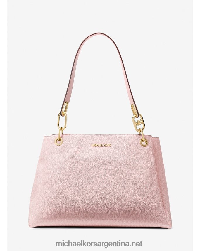 mujer rubor en polvo oscuro bolsa de hombro Trisha grande con logo Michael Kors T46HB01140