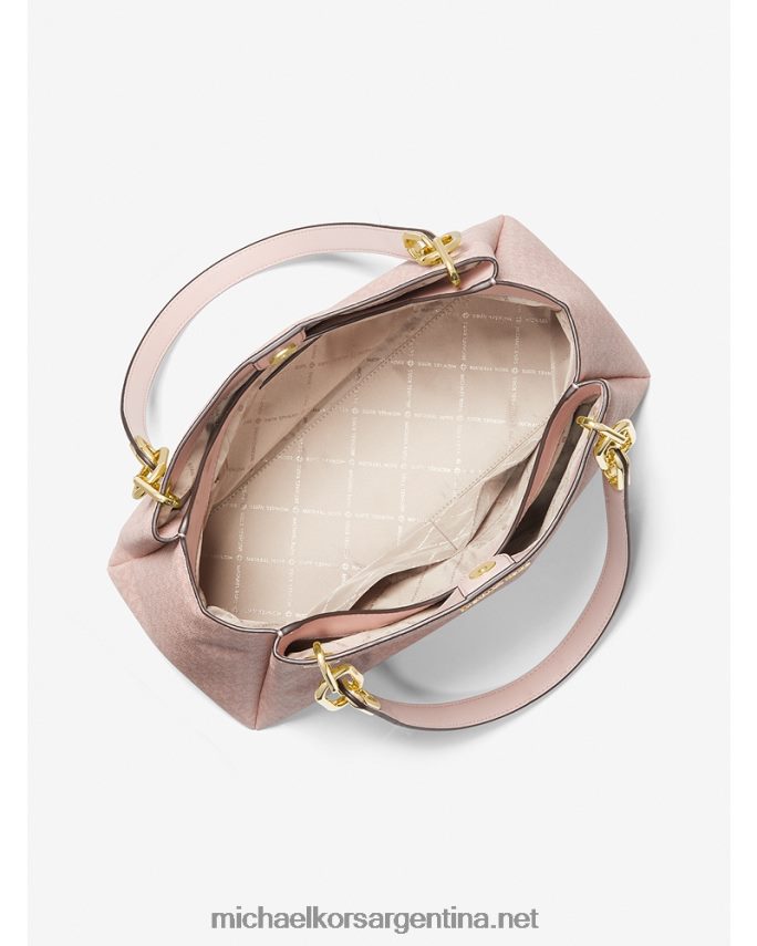 mujer rubor en polvo oscuro bolsa de hombro Trisha grande con logo Michael Kors T46HB01140