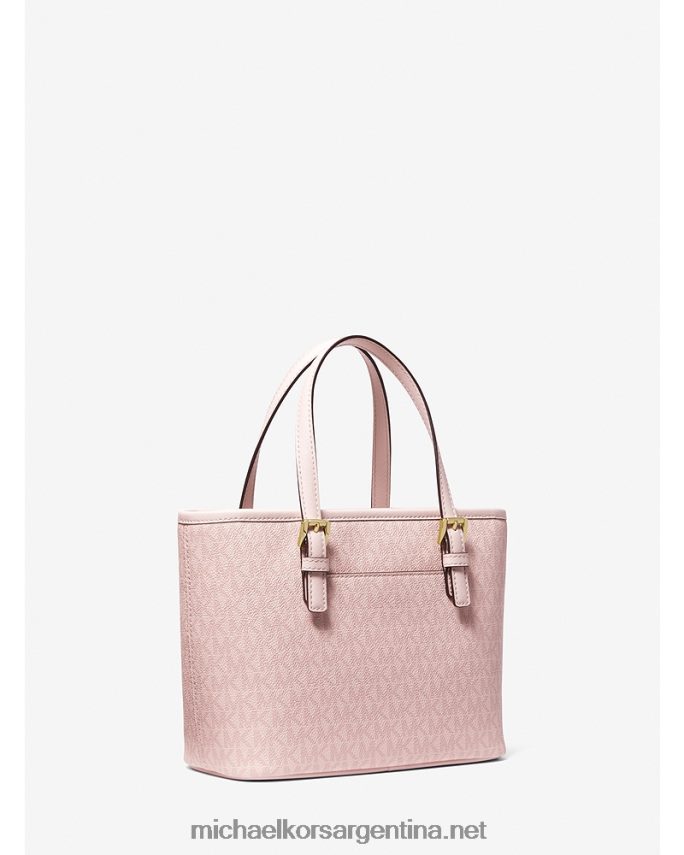 mujer rubor en polvo oscuro bolso tote jet set travel extrapequeño con cremallera superior y logo Michael Kors T46HB01107