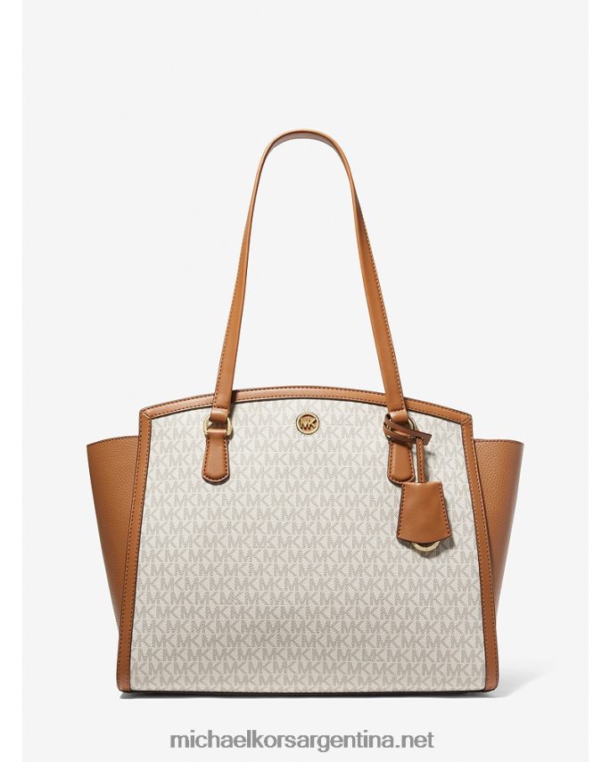 mujer vainilla/bellota tote Chantal grande con logo Michael Kors T46HB01166
