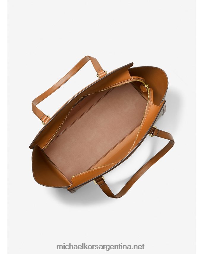 mujer vainilla/bellota tote Chantal grande con logo Michael Kors T46HB01166