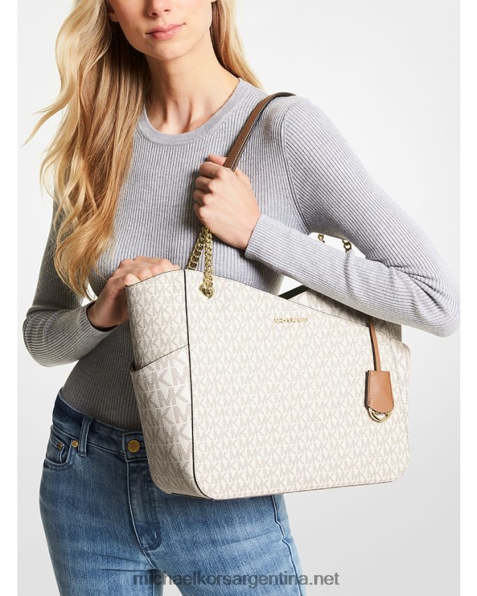 mujer vainilla bolso de hombro jet set grande con logo Michael Kors T46HB01123