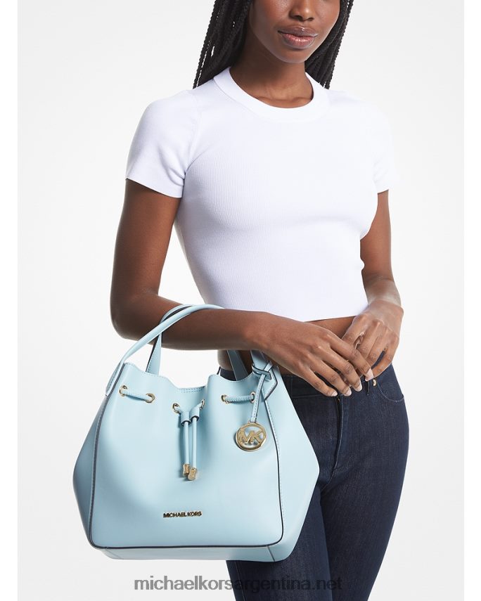 mujer vista azul bolso bombonera phoebe grande de piel sintética Michael Kors T46HB01130