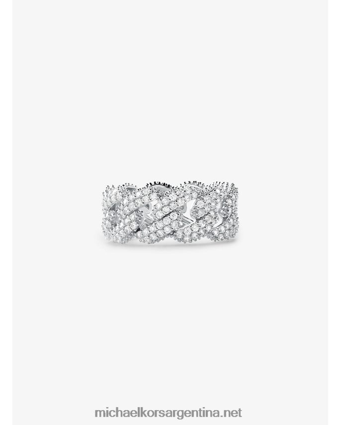 mujer plata anillo de eslabones curb pavé de plata de ley recubierta de metal precioso Michael Kors T46HB02545