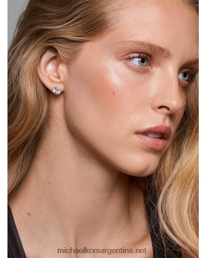 mujer oro rosa aretes de plata de ley con baño de metales preciosos y pavé Michael Kors T46HB02533