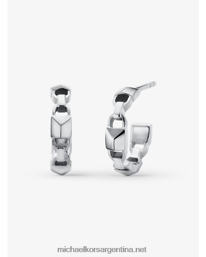 mujer plata Mini argollas mercer link de plata con baño de metales preciosos Michael Kors T46HB02544