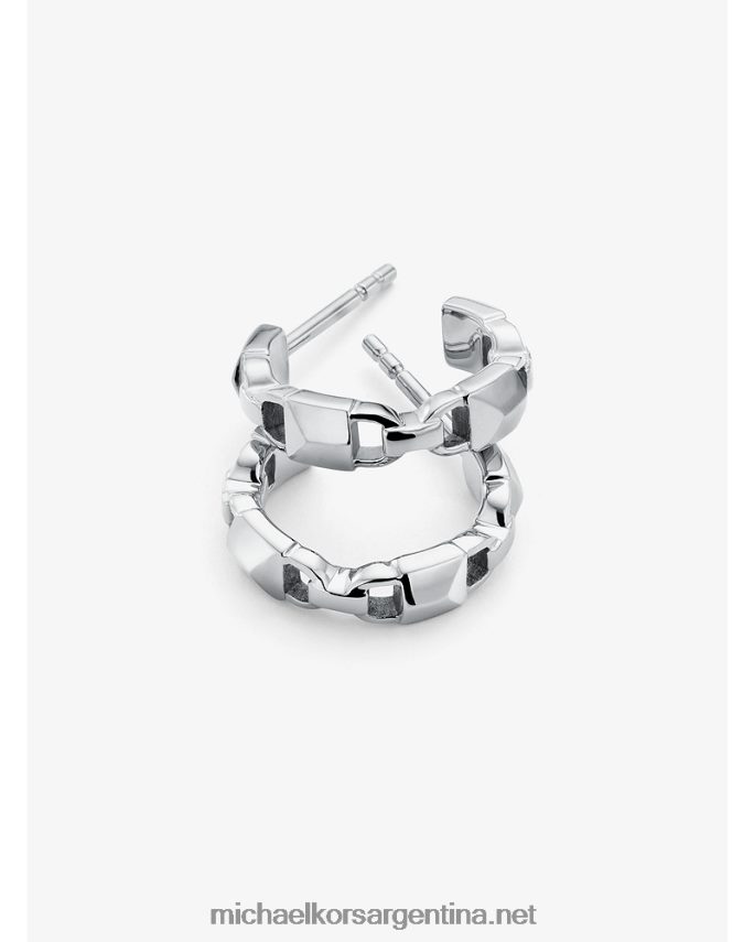 mujer plata Mini argollas mercer link de plata con baño de metales preciosos Michael Kors T46HB02544