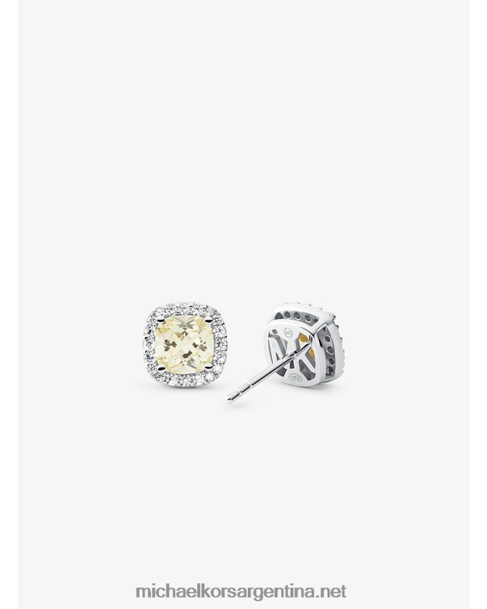 mujer plata aretes de plata de ley con pavé y halo Michael Kors T46HB02538