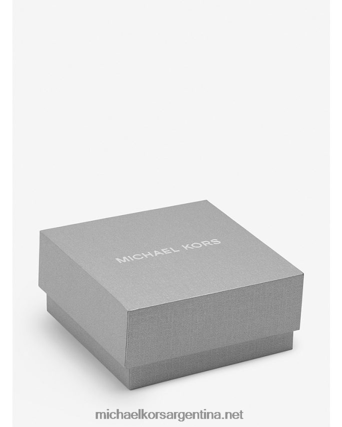 mujer oro Juego de collar y aretes de disco con logo en pavé de plata de ley con baño de oro de 14k Michael Kors T46HB02492