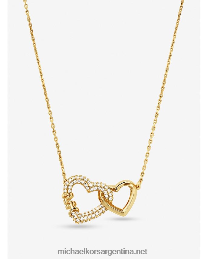 mujer oro collar de corazones entrelazados de plata de primera ley recubierta de metales preciosos Michael Kors T46HB02505