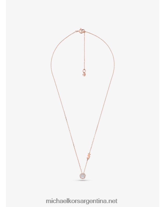 mujer oro rosa collar de halo con pavé de plata recubierta de metales preciosos Michael Kors T46HB02502