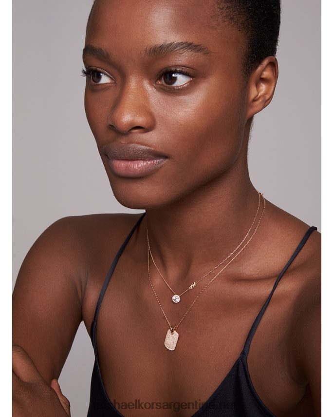 mujer oro rosa collar de halo con pavé de plata recubierta de metales preciosos Michael Kors T46HB02502