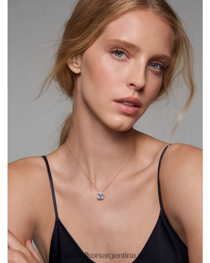 mujer plata collar de halo pavé de plata esterlina Michael Kors T46HB02509