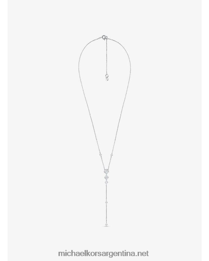 mujer plata collar de lariat con pavé de plata esterlina Michael Kors T46HB02507