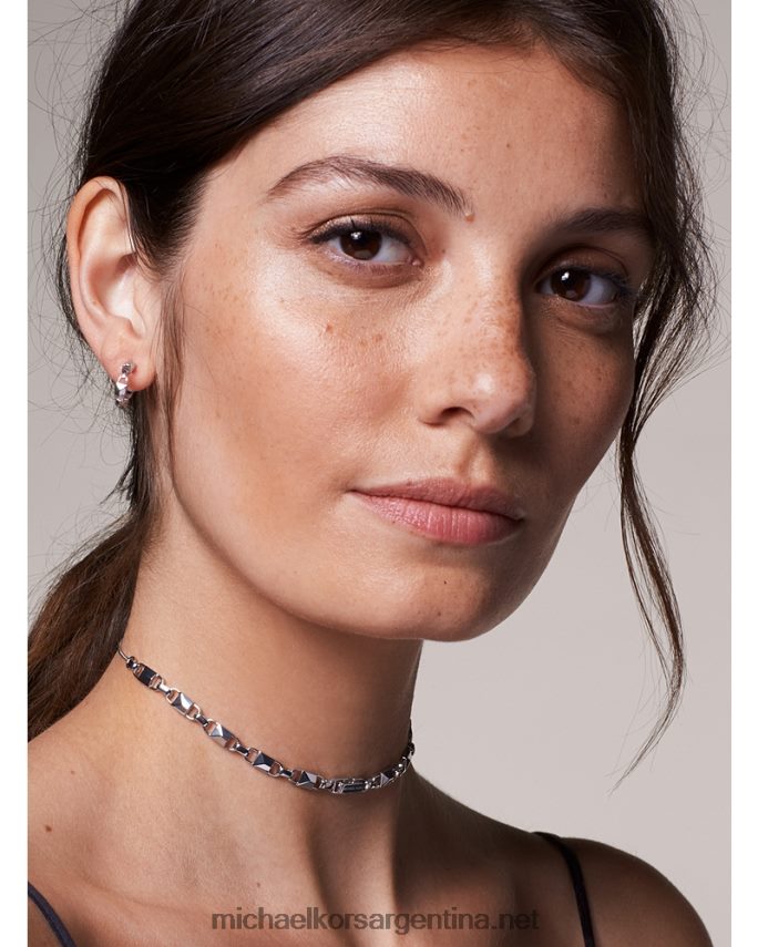 mujer plata collar deslizante de eslabones mercer de plata de ley con baño de metales preciosos Michael Kors T46HB02518