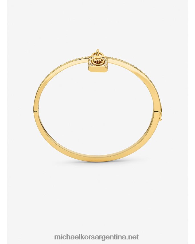 mujer oro Brazalete con candado en pavé de latón chapado en oro de 14k Michael Kors T46HB02438