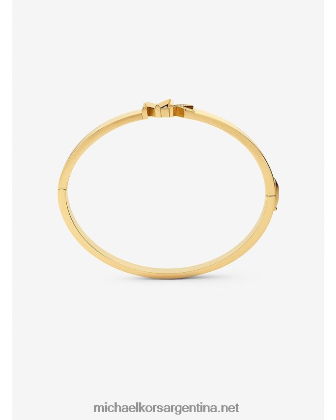 mujer oro Brazalete con logo en pavé de latón chapado en oro de 14k Michael Kors T46HB02473